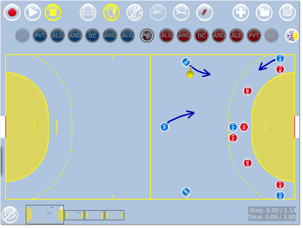 HandBallSketcher main screen